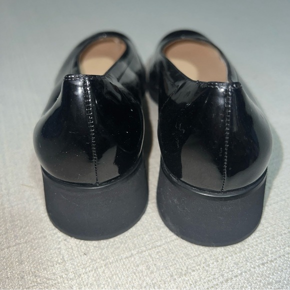 Salvatore Ferragamo Black Patent Leather Wedge Ballet Round Toe Wmn’s Sz 7.5B - Picture 4 of 12